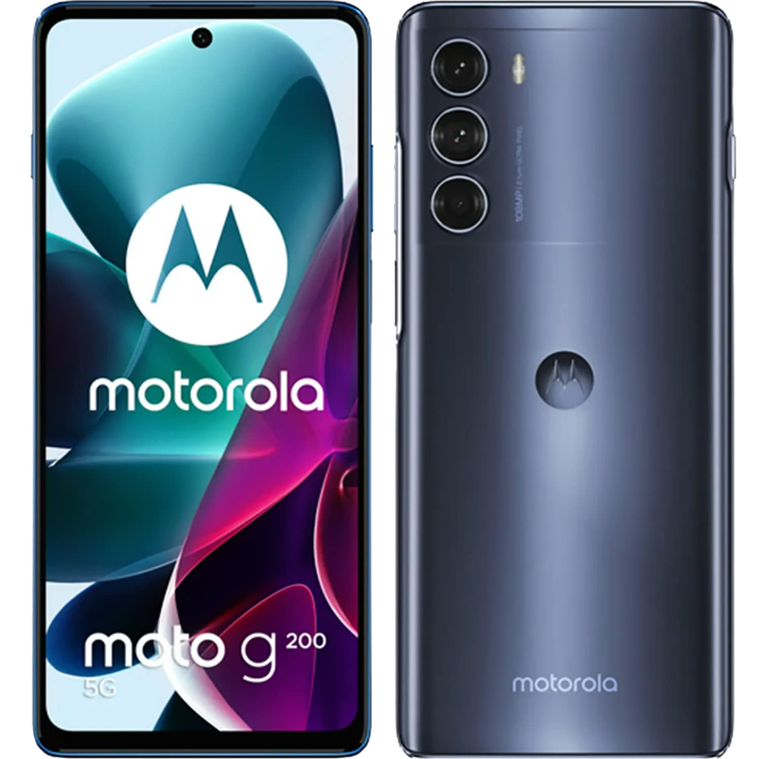 Motorola Moto G200 Dual-SIM 128 Go ROM + 8 Go RAM (GSM uniquement | Pas de CDMA) Smartphone 5G débloqué en usine (bleu stellaire) - Version internationale