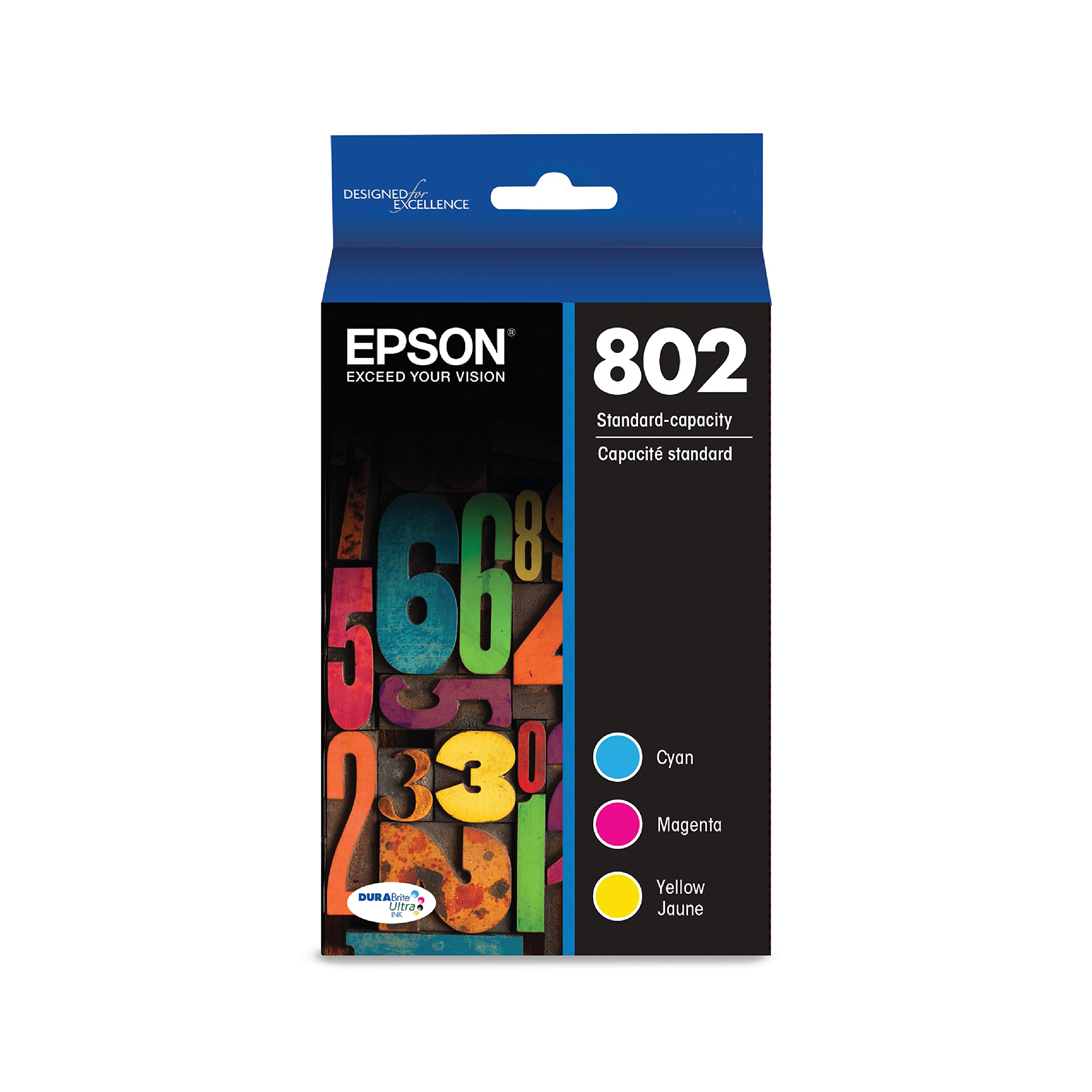 Epson T802 DURABrite Ultra -Encre Standard Capacity Combo Pack (T802520-S) pour certaines imprimantes WorkForce Pro