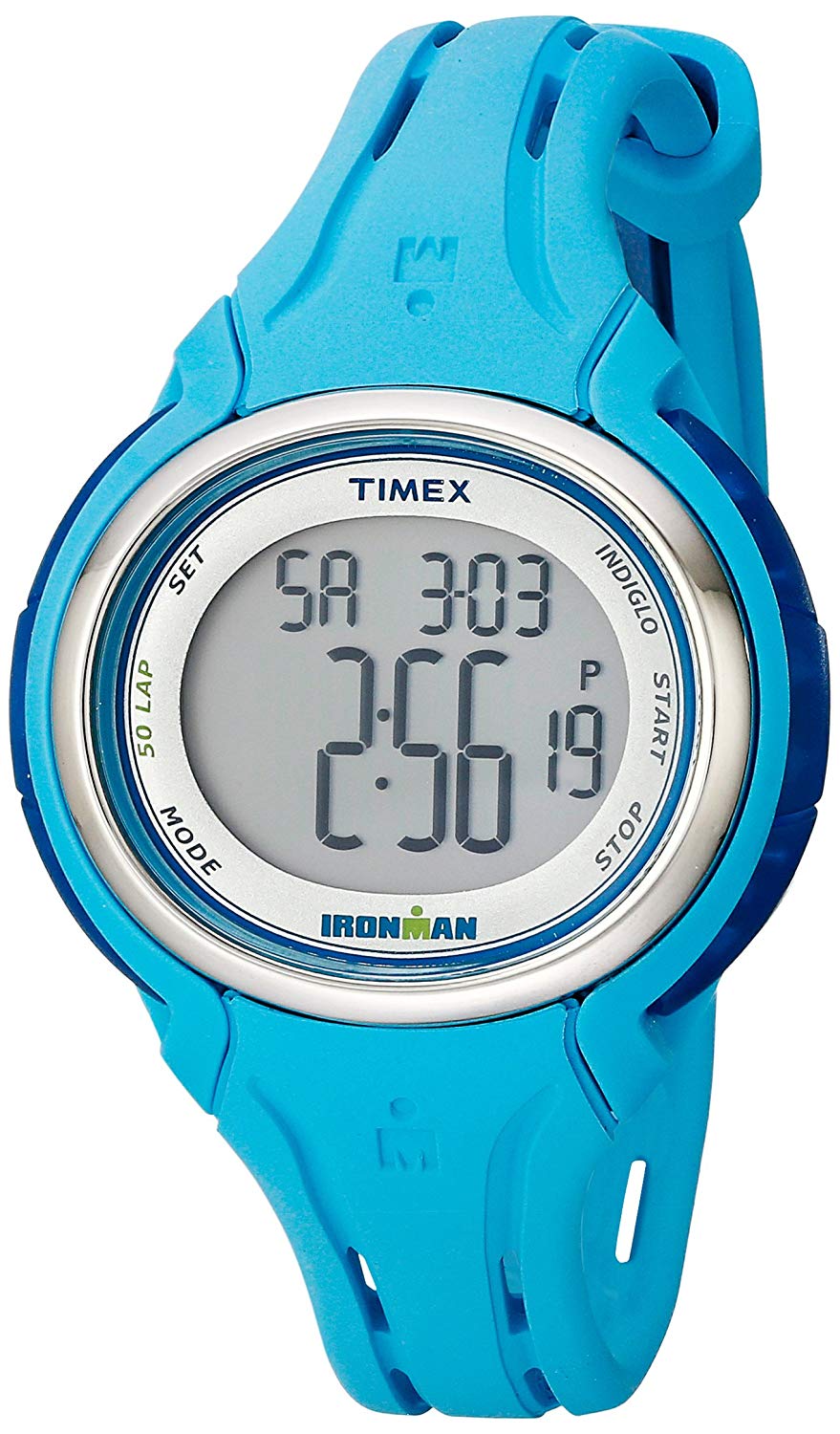 Timex Corporation Timex TW5K906009J Ironman Sleek 50 montre bracelet en silicone bleu piscine pour femme