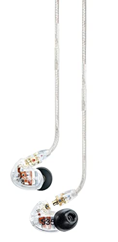 Shure Écouteurs à triple conducteur à isolation sonore avec câble détachable - Manchons à triple bride transparents (SE535-CL) pour écouteurs compatibles