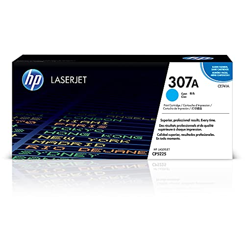 HP Cartouche de toner cyan d'origine 307A | Fonctionne avec la série Color LaserJet Professional CP5225 | CE741A