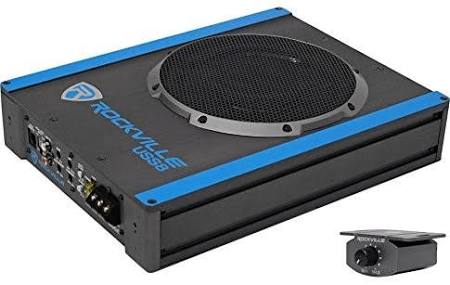 Rockville USS8 8 '700w Slim sous le siège Subwoofer actif pour voiture / camion