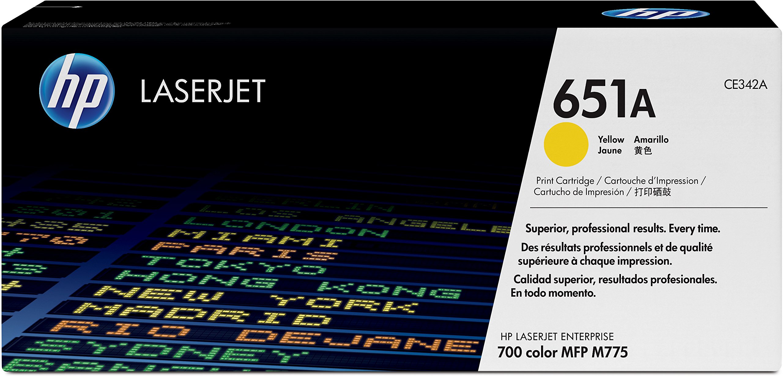 HP Cartouche de toner jaune d'origine 651A | Fonctionne avec LaserJet Enterprise 700 couleur MFP série M775 | CE342A