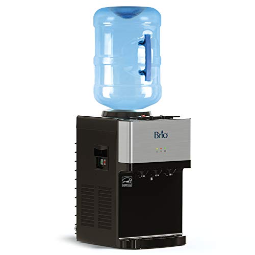 Brio Distributeur de refroidisseur d'eau de comptoir à chargement par le haut en édition limitée avec eau chaude froide et à température ambiante. Approuvé UL/Energy Star