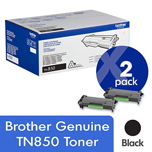 Brother Cartouche de toner noir TN850 authentique à haut rendement en paquet de 2 avec un rendement d'environ 8000 pages / cartouche