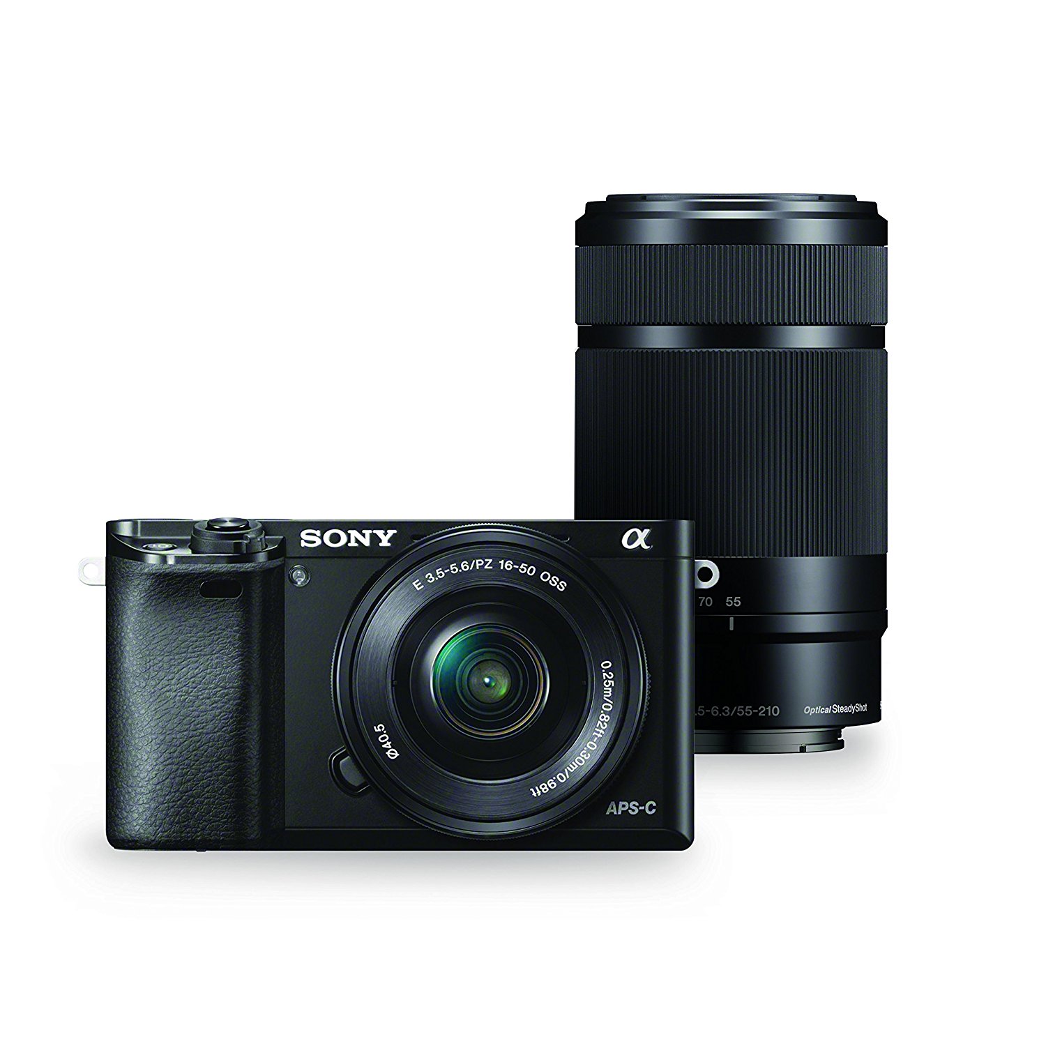 Sony Appareil photo Alpha a6000 avec objectif 16-50 mm et 55-210 mm et logiciel d'imagerie (graphite)