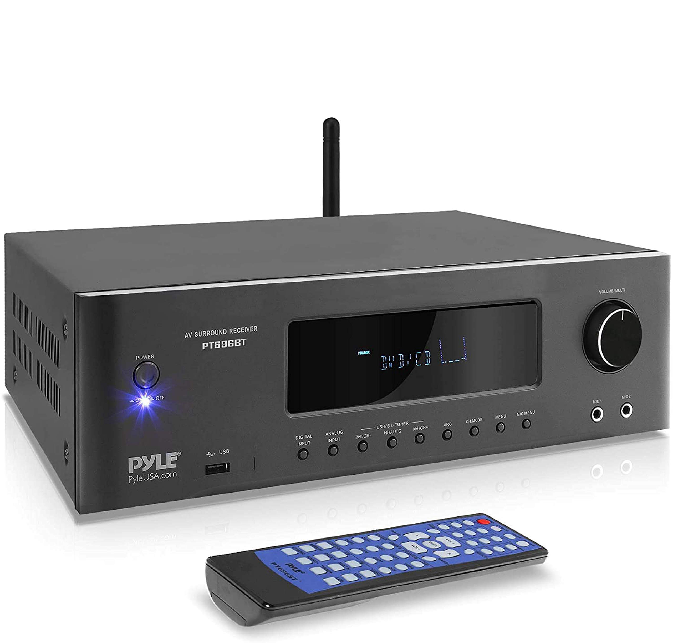 Pyle Récepteur/amplificateur audio stéréo pour cinéma maison Bluetooth