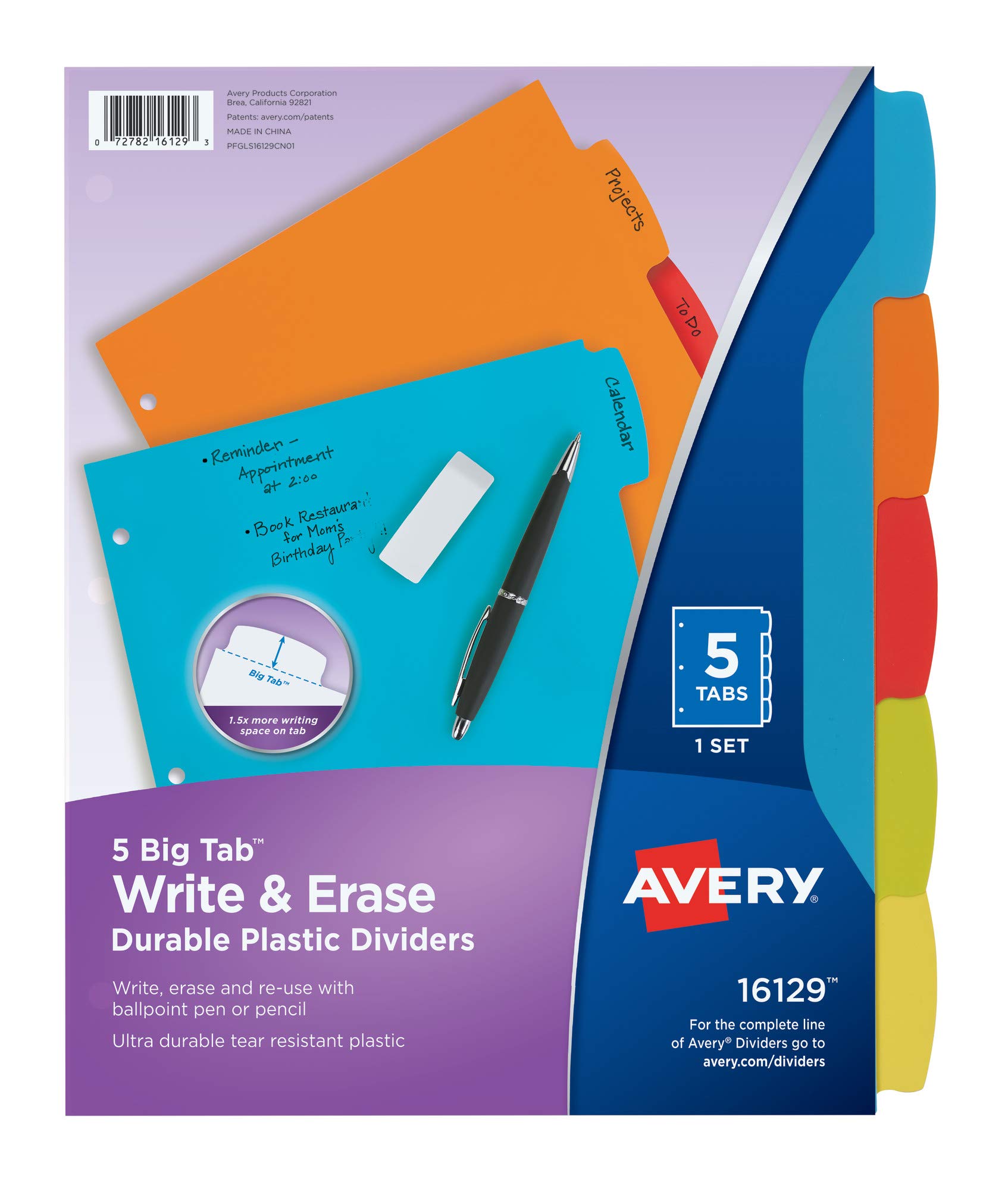 Avery Big Tab Write & Erase Plastique Durable 16129 7