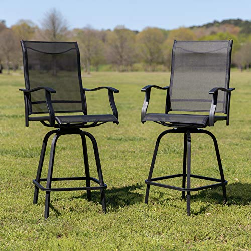 Flash Furniture 2-ET-SWVLPTO-30-BK-GG Chaises de patio en toile