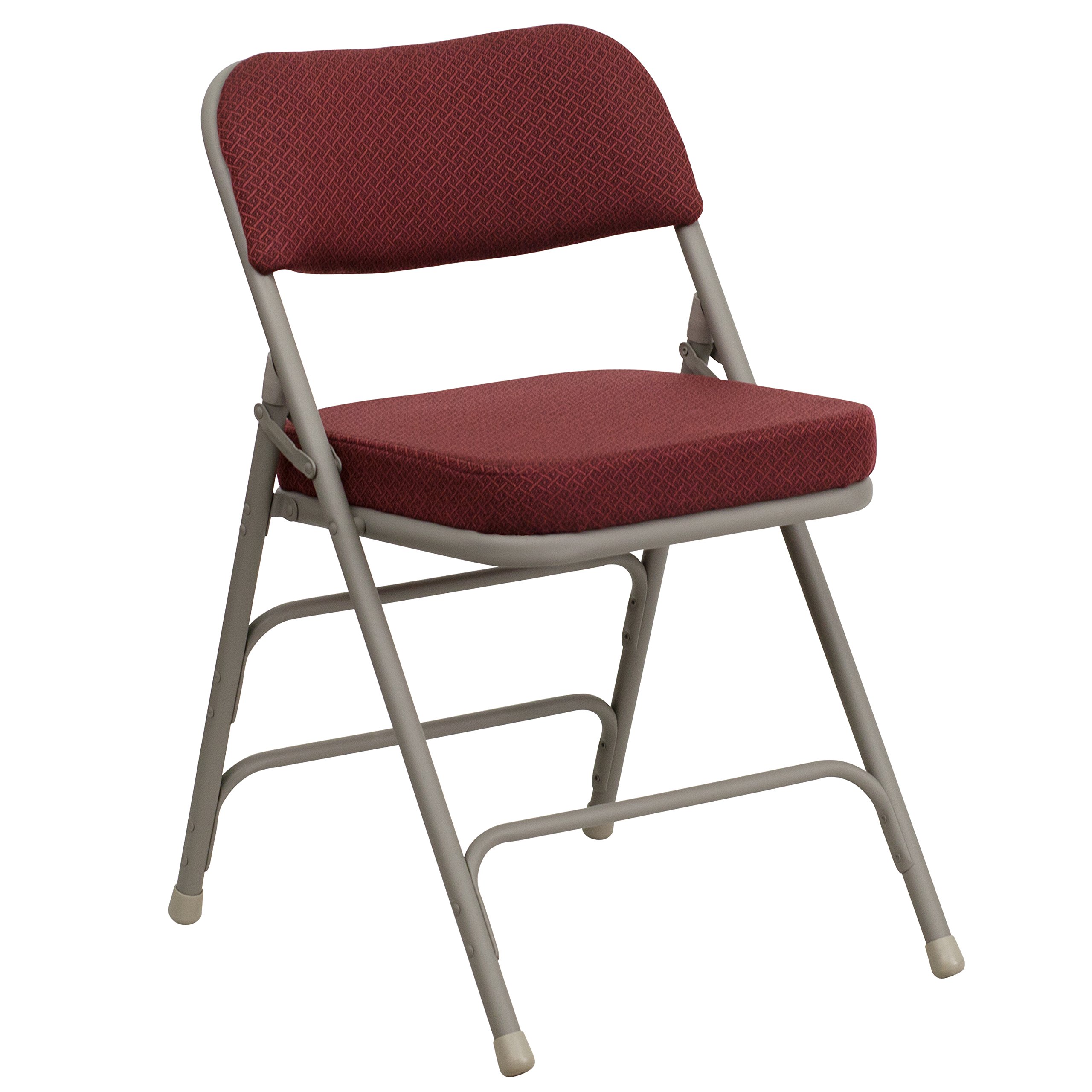 Flash Furniture Lot de 2 chaises pliantes en métal bordeaux à triple renfort et à double charnière de qualité supérieure de la série Hercules