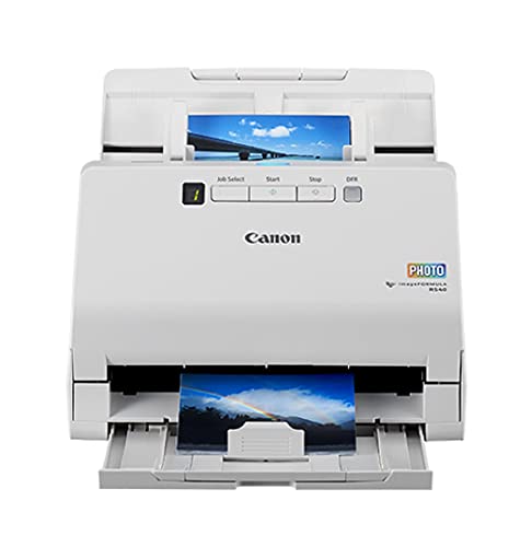 Canon Scanner de photos et de documents imageFORMULA RS40 - pour Windows et Mac - Numérise des photos - Couleurs éclatantes - Interface USB - 1200 DPI - Haute vitesse - Configuration facile