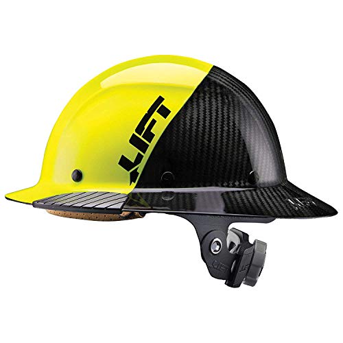 LIFT Safety Visière complète en fibre de carbone DAX 50-50 (jaune/noir)
