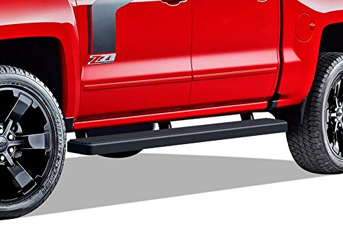 APS Marchepieds iBoard 5 'Black Custom Fit 2007-2018 Chevy Silverado / GMC Sierra Crew Cab (Nerf Bars | Side Steps | Side Bars)