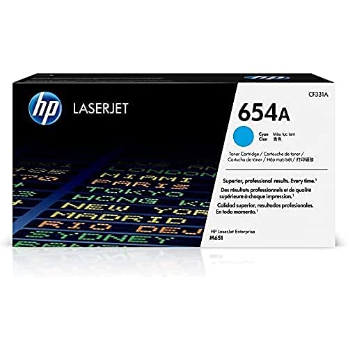 HP Cartouche de toner cyan d'origine 654A | Fonctionne avec la série Color LaserJet Enterprise M651 | CF331A