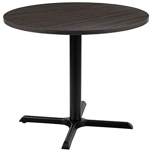 Flash Furniture Table de conférence ronde polyvalente de 36 pi en gris rustique