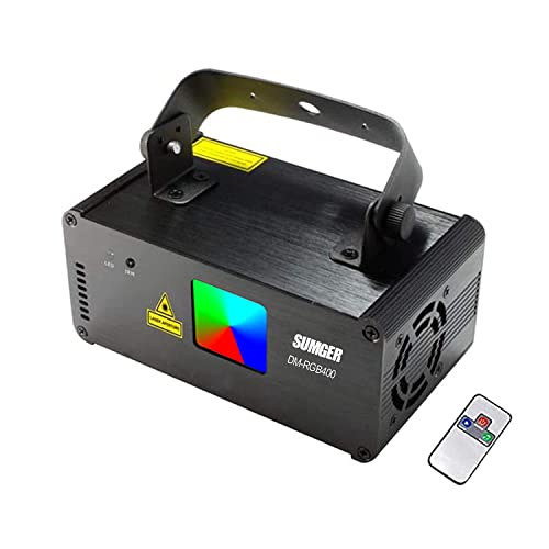  Sumger Professionnel DMX512 LED Lumières de scène d'intérieur Scanner laser RVB Effet de faisceau Lumière de scène activée par le son Chambre Projecteur laser Éclairage avec télécommande pour...