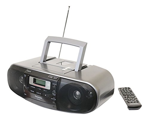 Panasonic RX-D55GC-K Boombox High Power MP3 CD AM/ FM Radio Cassette Recorder avec USB & Music Port Son de haute qualité avec 2 voies 4 haut-parleurs (Noir)