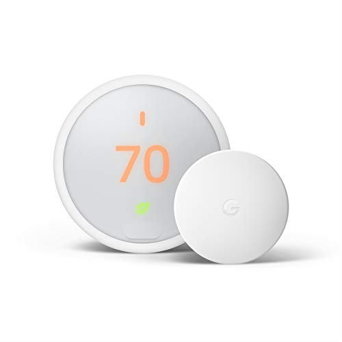 Google Nest Thermostat E - Ensemble thermostat intelligent + capteur de température Nest - Blanc