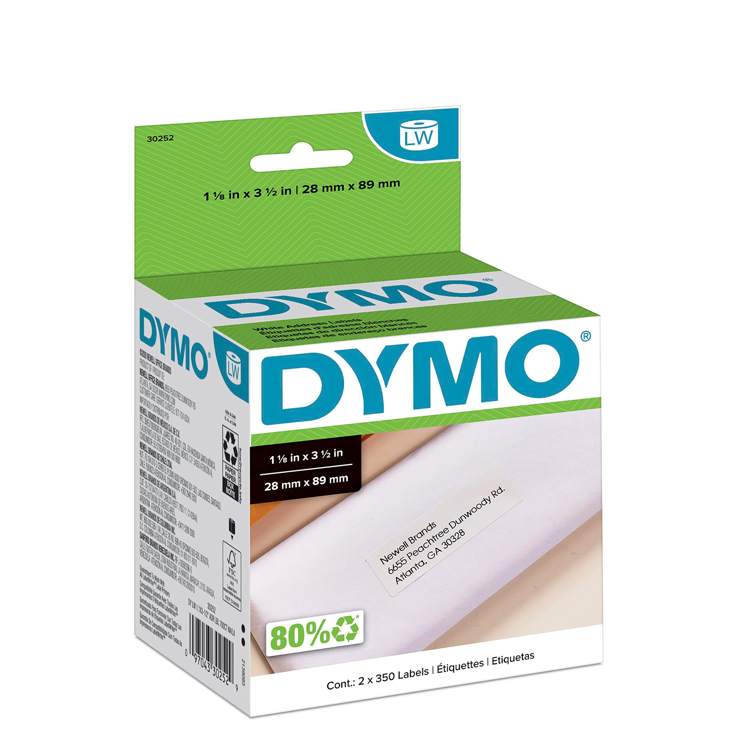 DYMO Étiquettes d'adresse postale authentiques LW pour imprimantes d'étiquettes LabelWriter