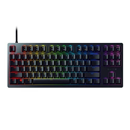  Razer Clavier de jeu Huntsman Tournament Edition TKL Tenkeyless : les commutateurs de clavier les plus rapides de tous les temps - Commutateurs optiques linéaires - Éclairage Chroma RGB - Touches PBT...