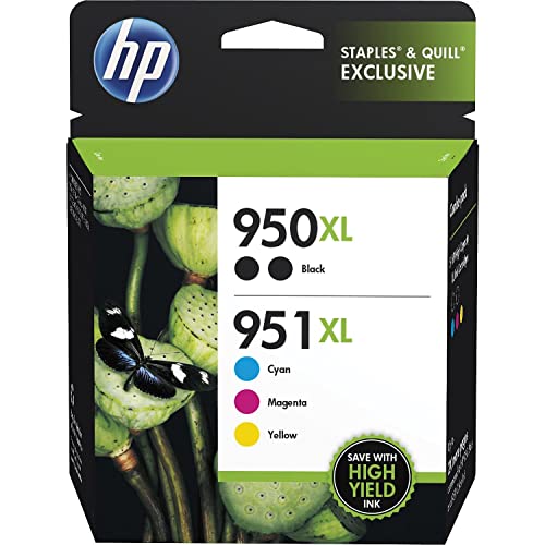 HP Cartouches d'encre 951Xl / 950Xl (F6v12fn) (Cyan Magenta Jaune Noir) Lot de 5 dans un emballage de vente au détail