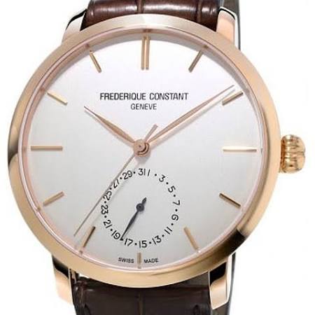 Frederique Constant Watches Child Code Frederique Constant Hommes FC-710V4S4 Slimline Fabrication Affichage Analogique Automatique Auto Wind Brown Montre