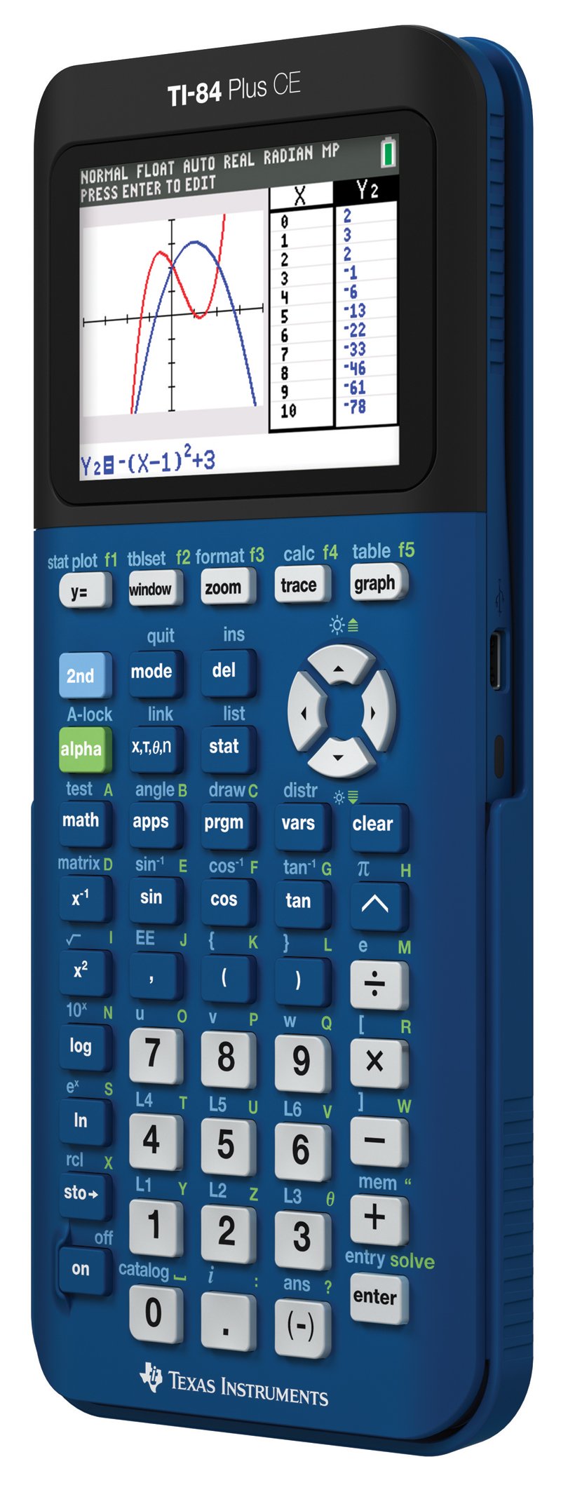 Texas Instruments Calculatrice graphique TI-84 Plus CE Denim