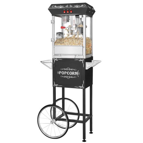 Great Northern Popcorn Company Noir 8 onces. Machine à pop-corn et chariot de style vintage Once Foundation