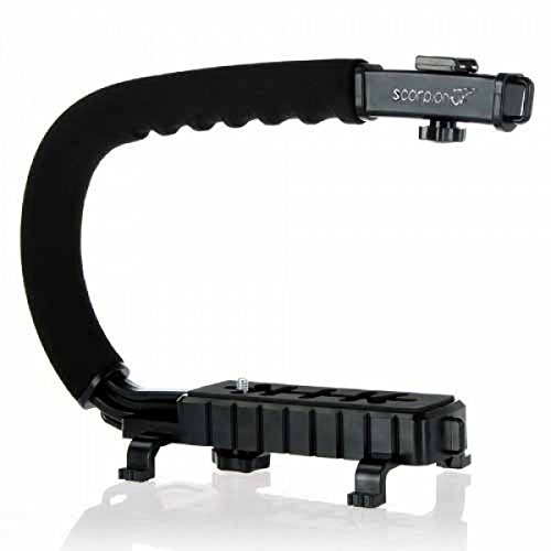 Cam Caddie Poignée de stabilisation pour caméra vidéo Scorpion Jr. avec supports compatibles pour smartphone et GoPro - Noir (0CC-0100-JR-BLK)