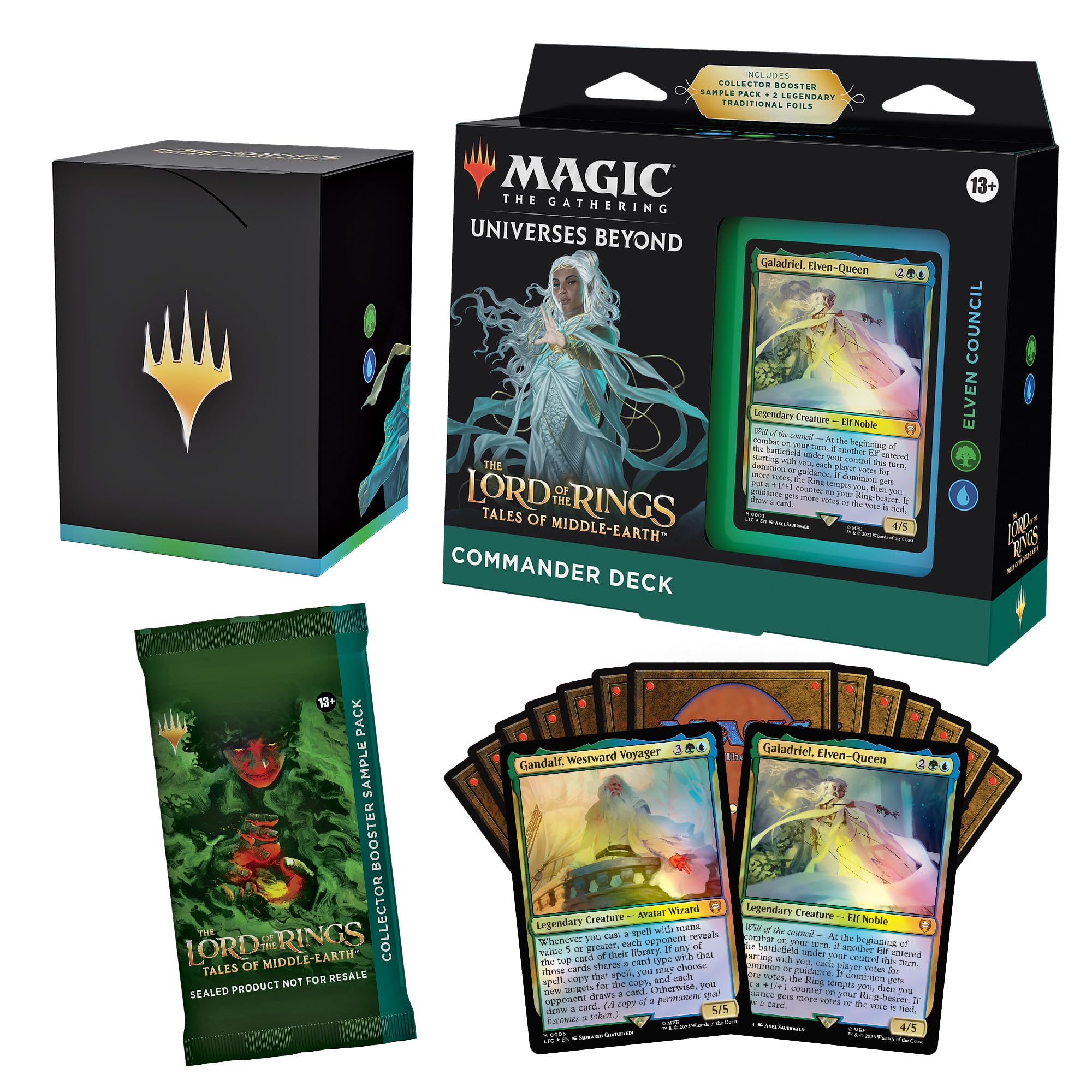 Magic The Gathering Magic : The Gathering Le Seigneur des Anneaux : Les Contes de la Terre du Milieu Commander Deck 3 + Pack d'échantillons de booster collector