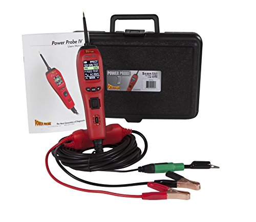 Power Probe IV w/Case & Acc - Rouge (PP401AS) [Outil de test de diagnostic de voiture Voltmètre numérique ACDC Testeur de circuit de résistance de courant Testeur d'injecteur de carburant]