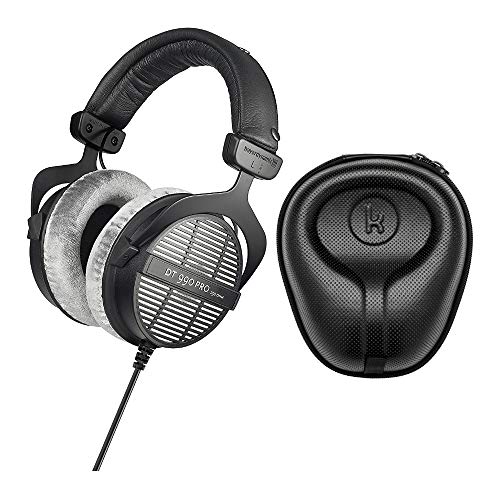 BeyerDynamic DT-990 Pro Casque à ouverture acoustique (250 Ohms) avec Knox Gear Large Hard Shell Headphone Case Bundle (2 pièces)