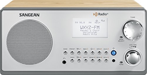 Sangean HDR-18 HD Radio/FM-Stéréo/AM Armoire en bois Table Top Radio argent