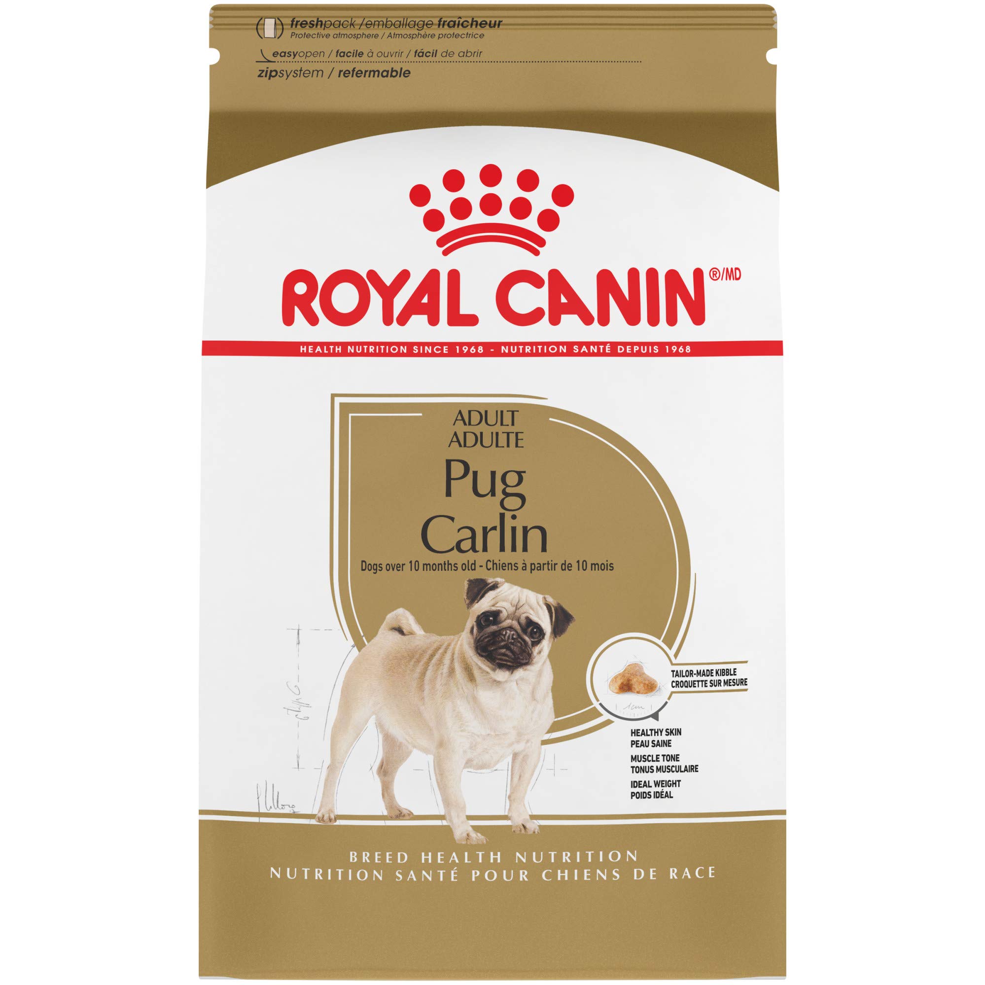 Royal Canin Nourriture sèche pour chiens adultes Breed Health Nutrition Pug