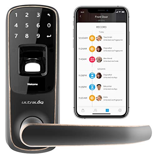  U-tec Group Inc. Ultraloq UL3 BT Bluetooth avec empreinte digitale et écran tactile Smart Lock (bronze vieilli) | Entrée sans clé 5 en 1 | Secure Finger ID | Code anti-peep | Fonctionne avec...
