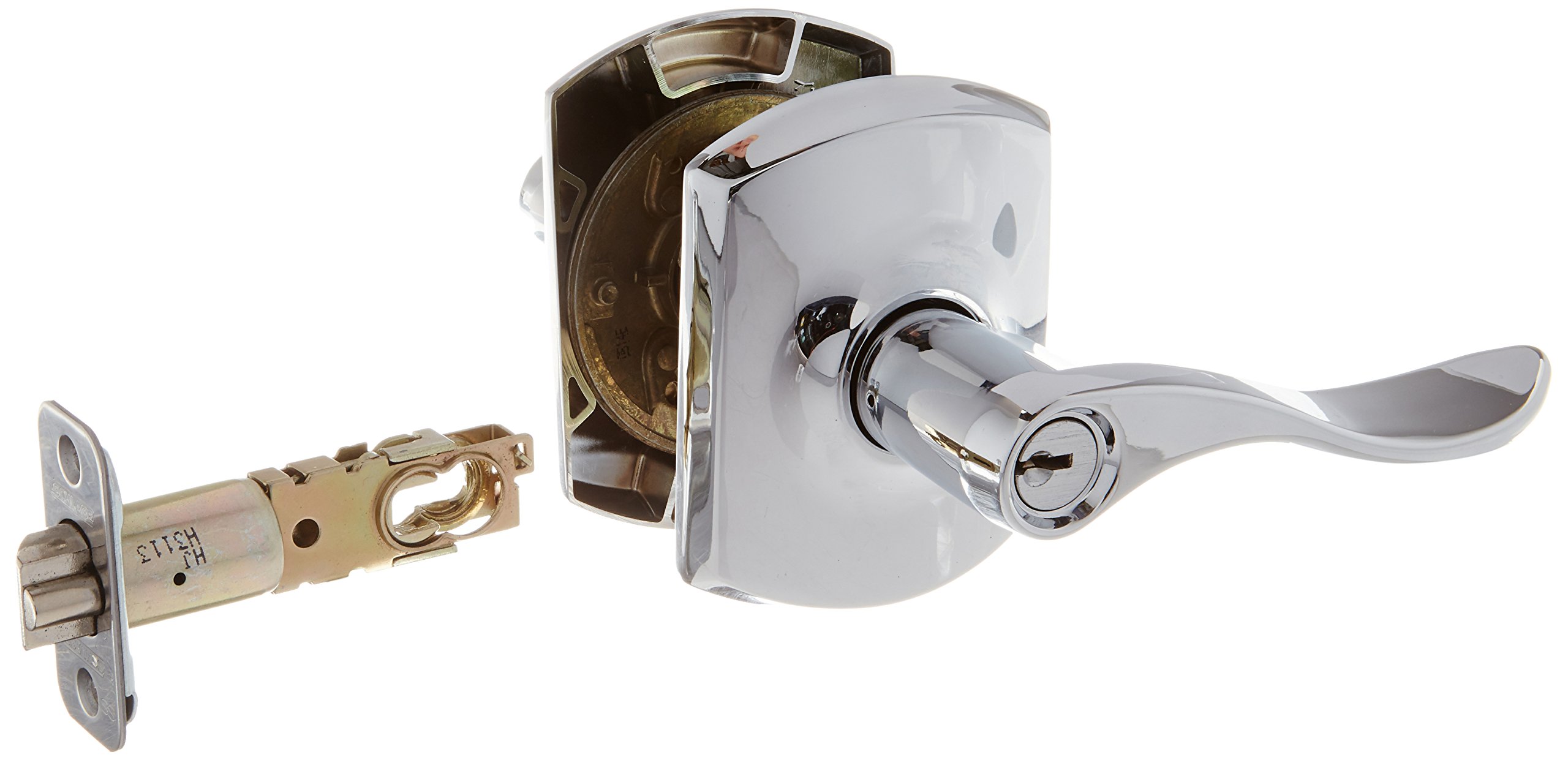 Schlage Lock Company F51AACC625GRW Greenwich Deco Rose Serrure de porte d'entrée Chromé brillant