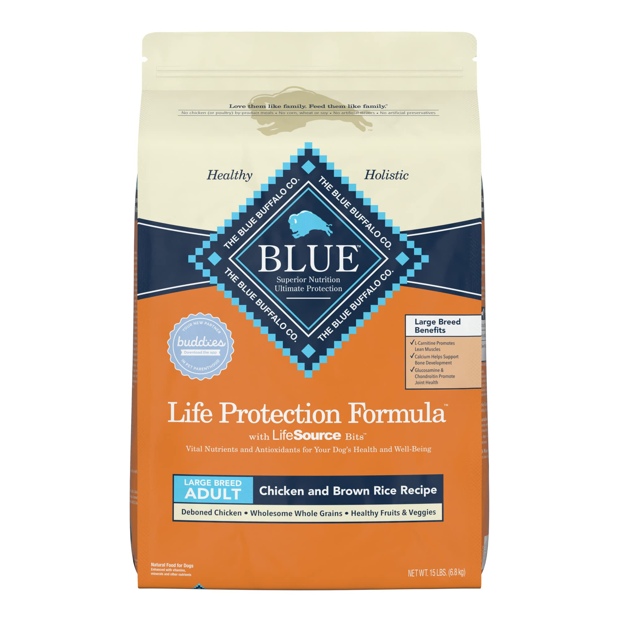 Blue Buffalo Life Protection Formula Croquettes naturelles pour chiens adultes de grande race