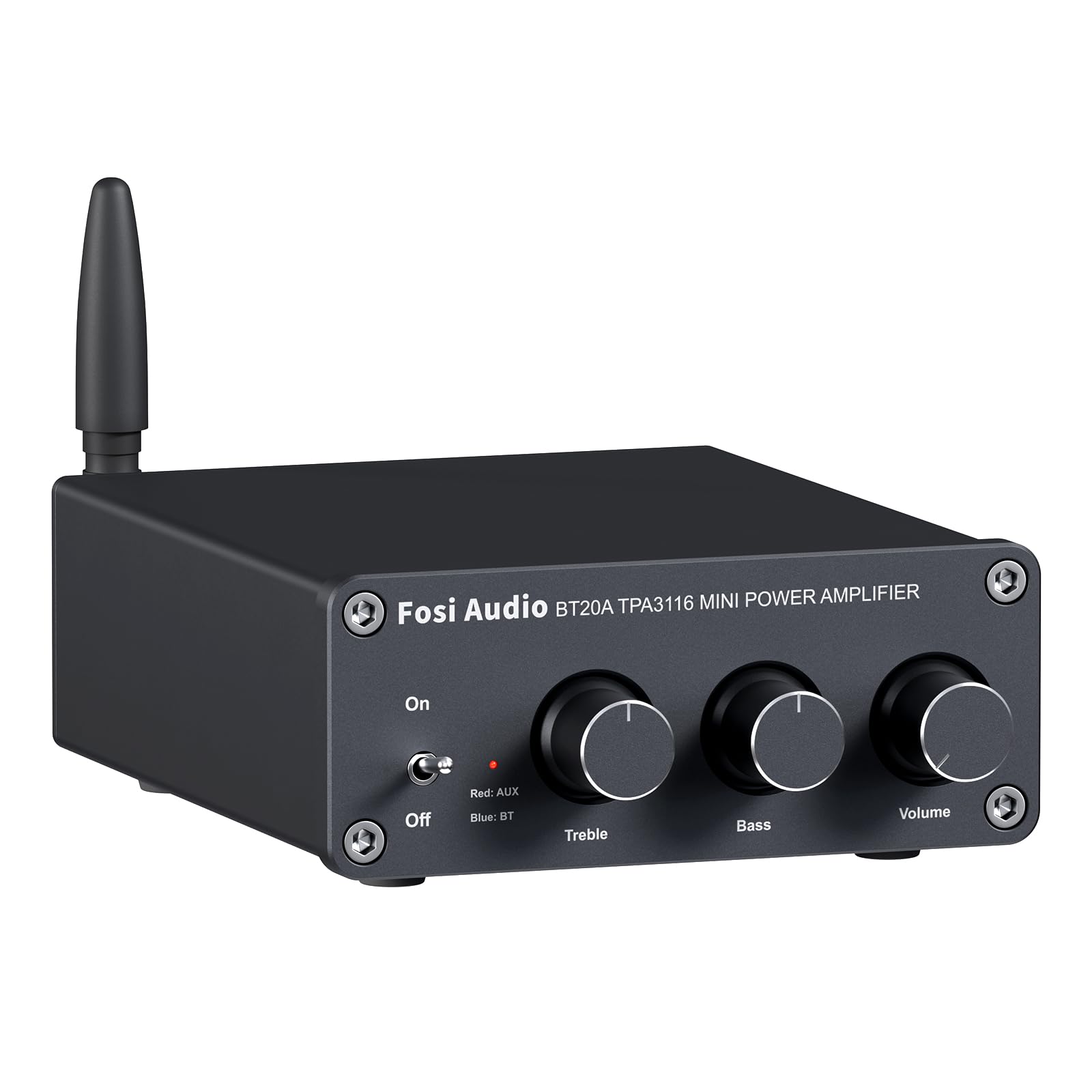  Fosi Audio BT20A Récepteur audio stéréo 2 canaux Bluetooth 5.0 Mini amplificateur Hi-Fi classe D intégré 2.0 CH pour haut-parleurs domestiques 100 W x 2 avec contrôle des basses et des aigus...