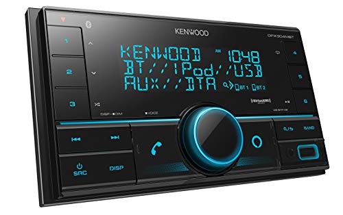  KENWOOD DPX304MBT Récepteur multimédia numérique double DIN intégré au tableau de bord avec Bluetooth (ne lit pas les CD) | Récepteur stéréo de voiture Mechless | Compatible avec Amazon Alexa...