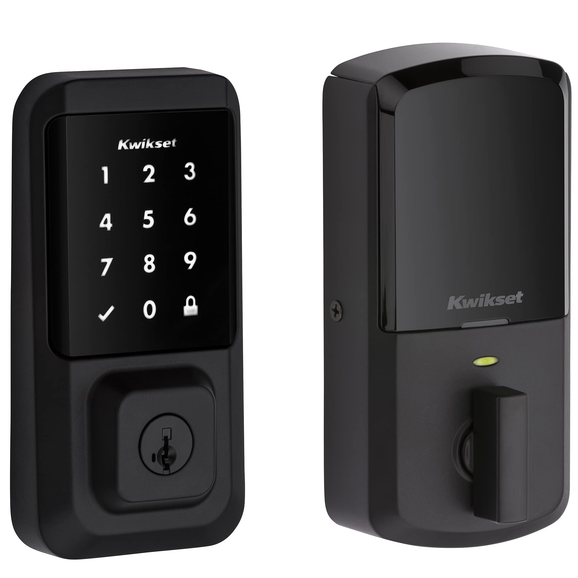Kwikset 99390-001 Halo Wi-Fi Smart Lock Pêne dormant électronique à écran tactile avec entrée sans clé et sécurité SmartKey
