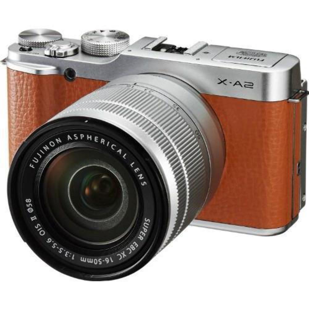 EBasket Appareil photo numérique sans miroir Fujifilm X-A2 avec objectif 16-50 mm (marron) - Version internationale (sans garantie)