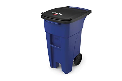 Rubbermaid Commercial Products Fg9W2773Blue Brute Rollout Heavy-Duty Rollout Recycling Can/Bin