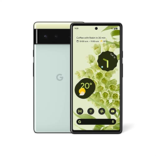Google Pixel 6 5G 128 Go 8 Go de RAM débloqué en usine (GSM uniquement | Pas de CDMA - non compatible avec Verizon/Sprint) Version internationale - Sorta Seafoam