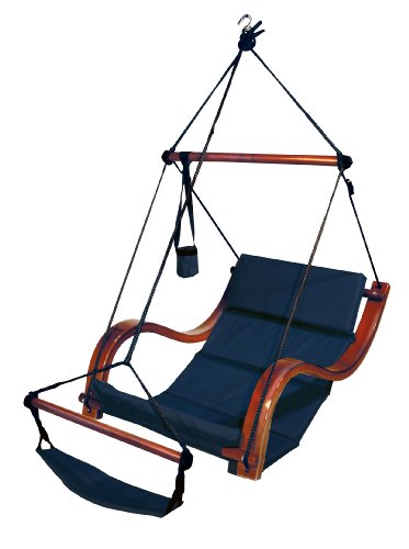 Hammaka Chaise longue suspendue Nami Deluxe avec hamac en bleu