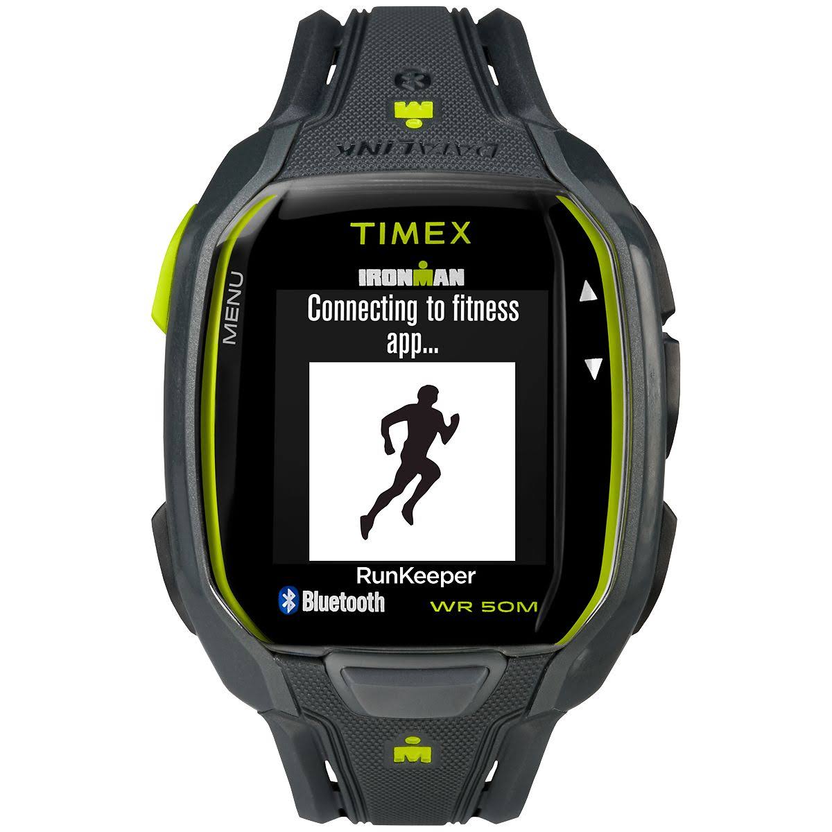 Timex Corporation (Sports) Montre Homme Timex TW5K84500 Ironman Run x50 + Charcoal / Lime Resin Strap