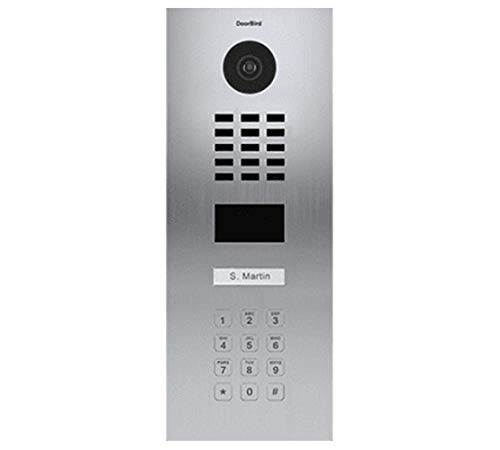 DoorBird IP Video Door Station D2101KV, Stainless Steel V2A Brushed - grinding dust resistant - 1 Call button- Keypad - POE Capable